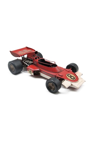 Dekoratif Metal Kırmızı Yarış Arabası Modeli Retro Tasarım, 33 Cm 9x33 Cm