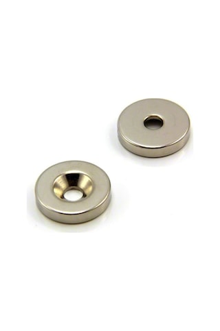 20 Adet 12Mm X 7/3,5Mm X 3Mm Havşa Delikli Güçlü Neodyum Miknatis