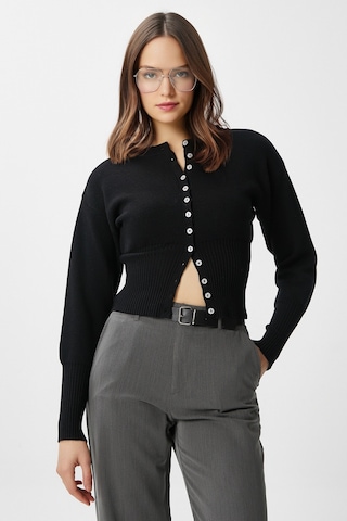 Ritnice Kadın Aria Premium Viscose Yumuşak Siyah Triko Hırka Siyah