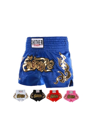 Beyaz Muay Thai Boks Şort Kadın Erkek Eğitim Mücadele Kickboks Sandıklar Geniş Elastik Kemer Nakış Desen Boks Şort