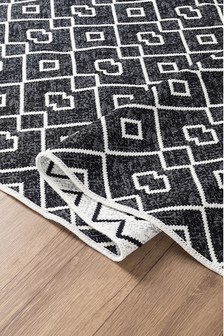 İskandinav %100 Pamuk Kilim Yıkanabilir Pamuklu Dokuma Halı Dekoratif Saçaklı Beyaz