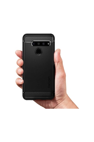 Spigen V50 Thinq İle Uyumlu Kılıf Rugged Armor Black