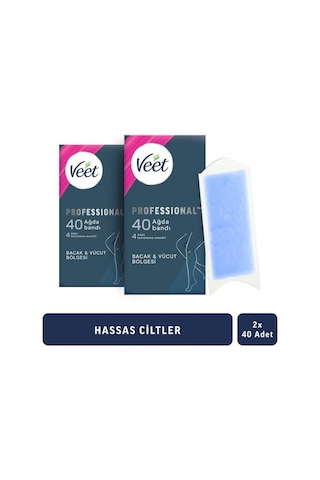 Veet Hassas Ciltler için Bacak ve Vücut Bölgesi Sir Ağda Bantları 2 x 40'lı