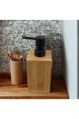 Bambu Uzun Kare Sıvı Sabunluk Bambu