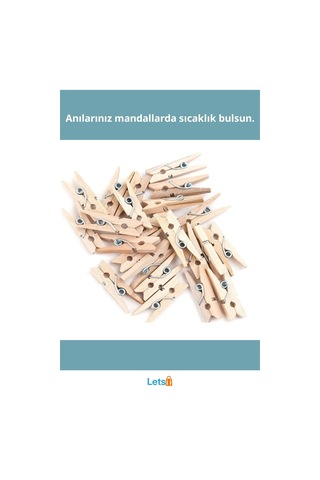 Ahşap Mini Ham Mandal 100 Adet Eğlenceli Dekorasyon Aksesuarı 1 Adet