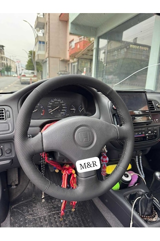 Honda İes  Kaplama Deri Direksiyon Kılıfı Siyah