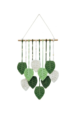 Homyl Makrome Duvar Asılı Bohem Dokuma Goblen Şık Yeşil