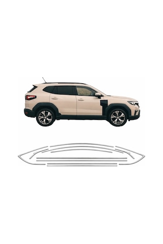 Autogp Renault Duster Cam Çerçevesi Kenar Çıtası Krom Tamtur 2024+ 12 Parça