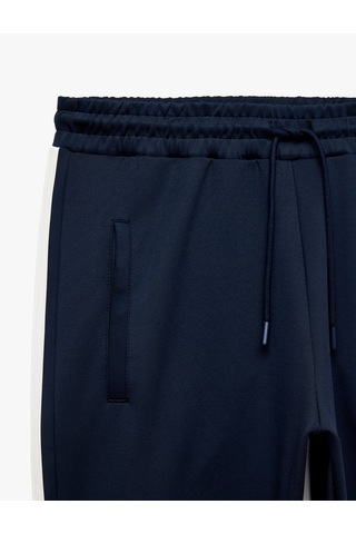 Koton Scuba Kumaş Cepli Biyeli Straight Fit Beli Lastikli Bağcıklı Spor Eşofman Altı Lacivert 7wam40022nk