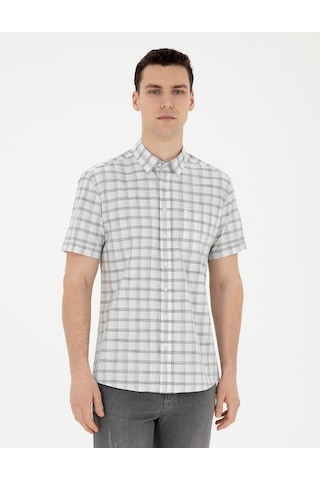 Pierre Cardin Erkek Gri Gömlek Kısa Kollu 50288566-vr024 Gri