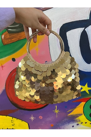 Yıldıztuhafiye Pullu Abiye Çanta Altın-gold