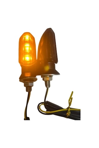 Carub Motosiklet Sinyal Lamba Üniversal 12v Füme Cam Sarı Led 2li