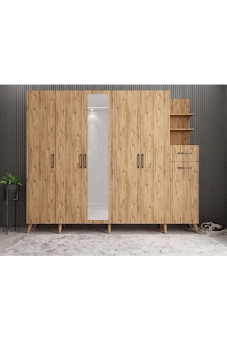 Açelya Portmanto Vestiyer Çam  M7 270 CM