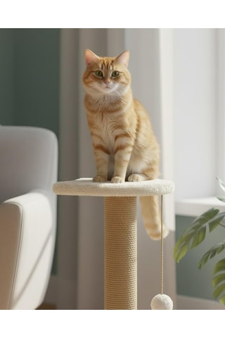 Pet Stepli Kedi Tırmalama Tahtası Beyaz