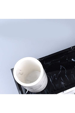 Mufunye Siyah Reçine Dekoratif Tabak - Banyo Dolabı, Makyaj Masası, Masaüstü Organizer - Parfüm, Anahtar, Bitki Tutucu - Ev Dekoru Gereci Siyah