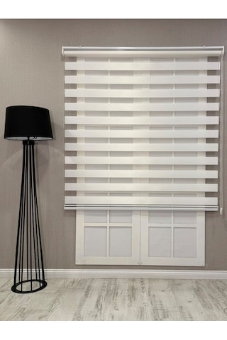 Donatti Bambu Zebra Stor Güneşlik Perde Beyaz Beyaz