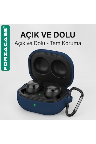 Forzacase Samsung Galaxy Buds 4 / 4 Pro İle Uyumlu Anahtar Askılıklı Bluetooth Kulaklık Kılıfı - Fc1216 Mat Siyah