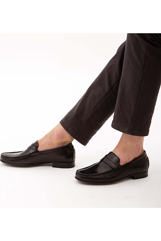 Tamer Tanca Erkek Hakiki Deri Siyah Bufalo Makosen Ayakkabı 477 48240 Erk Ayk Y22 Sıyah Bufalo Siyah