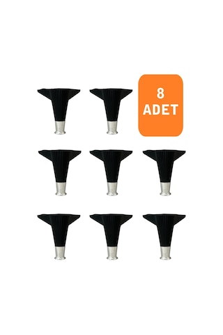 Homdep Kanepe Koltuk Tv Ünitesi Konsol Yükseltme Kumru Model Plastik Ayak 15 Cm Siyah Renk 8 Adet Siyah