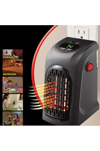 Jeemson Ev Ve Ofis İçin Mini Sıcaklık Regülatörlü 12 Saatli Zamanlayıcıklı 350w Isıtıcı - Avrupa Standartı