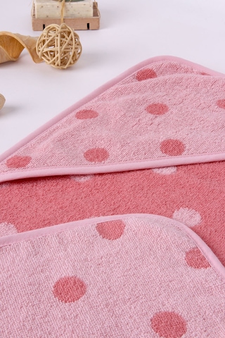 Baveno Pembe Puantiyeli Bebek Kundak 80 x 80