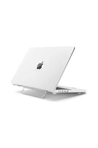 Apple Uyumlu MacBook Pro 13 M1-m2 Çip A2251-a2289-a2338-a2159 Standlı Şeffaf İz Bırakmayan Koruyucu Kapak Şeffaf