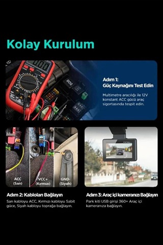 Vothoon Park Modu Kablosu Type-c Akü Sigorta Bağlantı Kablosu Araç İçi Kamera Tüm Kameralara Uyumlu Sku: Smgstk7b3ecb12f7