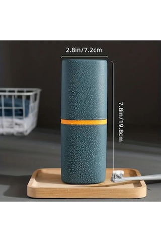 1 Adet Yeşil Renk Çok Amaçlı Seyahat Tipi Diş Fırçası Makyaj Malzemesi Saklama Kutusu 19.8x7,2cm Yeşil