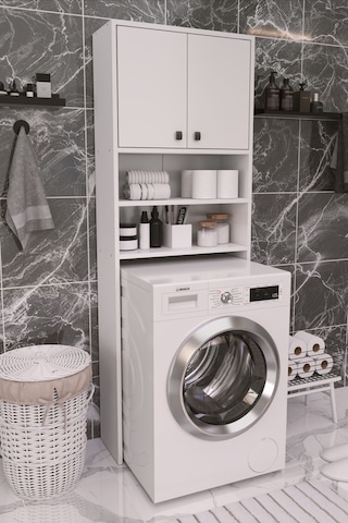 Dekorfim DF03103B Çamaşır Makinesi Üstü Düzenleyici Dolap