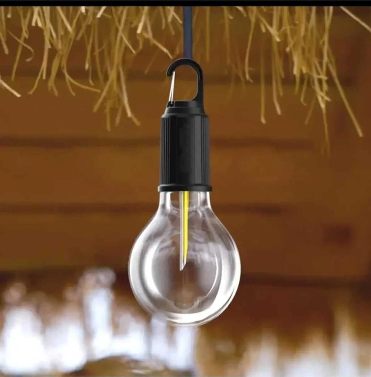Taşınabilir Şarjlı Led Ampül Kamp Bahçe Lambası 10w Askılı Kırılmaz Led Işık