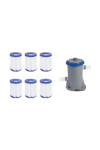 Bestway İntex Havuzlarla Uyumlu 58383 + 58094 2006lt Devirdaim Motoru Filtre Seti Bw716 Diğer