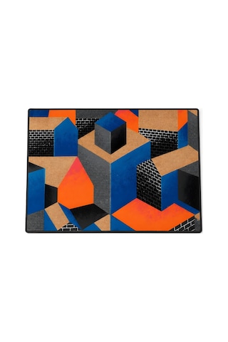 Kapı Önü Paspası Kaymaz Ağır Tabanlı Geometrik, Desenli Desen Dekoratif , Kolay Temizlenir 45x70 Cm Kod T12 Kahverengi
