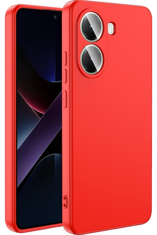 Mobilteam Poco X7 Pro Kılıf Mara Lansman Kapak - Kırmızı Kirmizi