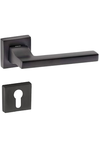 Doğanlar Turkuaz Antrasit Rozetli Kapı Kolu Takım-yale Kol