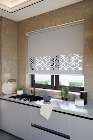 Perdea Lazer Kesim Mat Stor Perde, Lazer Kesimli Klasik Serisi, C-191005 Gri Renk