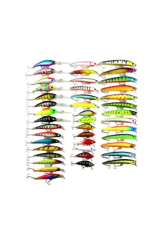 Hengjıa 43 Adet Sinek Balıkçılık Cazibesi Seti 6 Modelleri Olta Takımı Plastik Sert Yem Cazibesi Wobbler Sazan