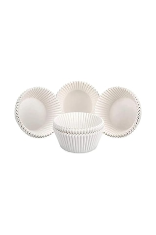 Trend Hediye Sepeti Takribi 100 Adet Orta Boy Beyaz Muffin Kek Kalıbı 40x30 Mm, Cupcake Kağıdı, Brownie Kalıbı