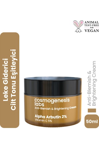 Cosmogenesis Labs %2 Arbutin Leke Kremi 50ml - C Vitaminli Leke Karşıtı Aydınlatıcı Cilt Tonu Eşitleyici Vegan