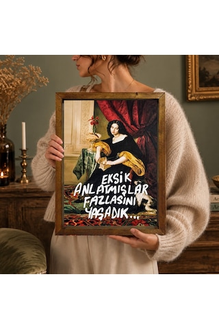 Bk Gift Vintage Klasik Sanat Esprili Sözlü Masif Ahşap Çerçeveli Dekoratif Tablo - 1