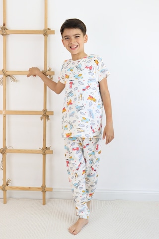 Harika Kids Erkek Çocuk Baskılı Pamuklu Penye Kumaş Pijama Takımı 001
