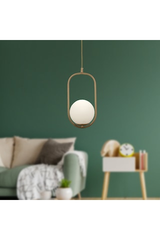 Lorin Tekli Eskitme Sarkıt Beyaz Camlı Modern Sarkıt Mutfak Salon Sarkıt Avize