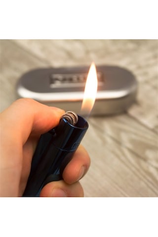 Mobgift İsme Özel Metal Taşlı Gazlı Çakmak Mavi