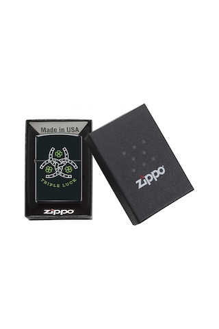 Zippo Triple Luck Dizayn Çakmak Siyah