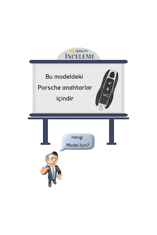 Premium Porsche Cayenne Panamera Macan Smart Nano Anahtar Kılıfı Siyah