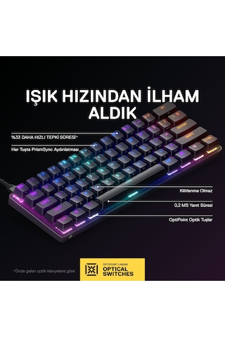 Steelseries Apex 9 Mini RGB UK Mekanik Oyuncu Klavye
