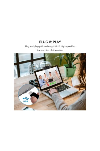 Geeksen 1080p Hd Usb Webcam İle Gürültü Engelleme Mikrofonu - Çevrimiçi Öğretim, Video Konferans Ve Canlı Yayın İçin