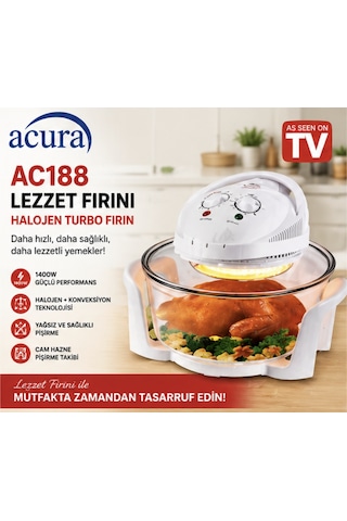 Acura AC188 1400 W Halojen Lezzet Cam Turbo Fırın