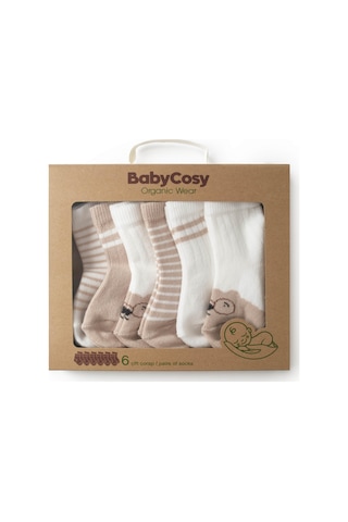 Csyc1001 Bebek Çorap %100 Organik Pamuk Bebek - Yenidoğan - Csyc1001 Taş Ekru