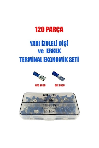 120 Parça Izoleli Dişi Ve Erkek Terminal Ekonomik Seti