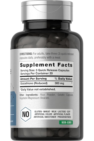 Horbaach Glutathione 300mg Per Serving 60 Capsules Aromasız